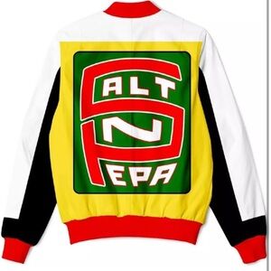 Salt n Peppa Colorful Graphic Bomber Jacket